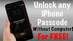 NEW! Unlock iPhone Without Computer✔ Forgot Passcode| How To Unlock or Bypass LockScreen