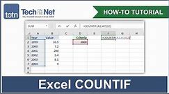How to use the COUNTIF function in Excel