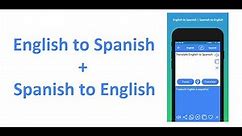 EngEspEng: English to Spanish Translation App and Spanish to English Translation App Demo
