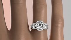 Three Stone Anniversary Pear Round Diamond Engagement Ring 14k White Gold