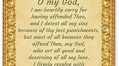 Act of Contrition Prayer Wall Decor, 11"x14" Unframed Print - Beautiful Wall Art Scripture Sorrow For Sins, Christian Inspirational Poster for any Home Décor