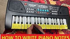 How to write Label keys on a Piano / Keyboard | Very Easy piano Notes for beginners