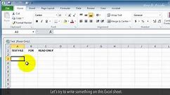 How to Change an Excel Sheet from Read Only