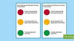 Self-Assessment Traffic Light Cards