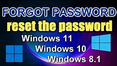 HOW TO RESET Administrator PASSWORD and Unlock Computer in Windows 11,10,8.1 Without Programs