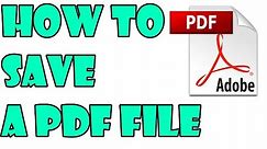 how to save a pdf file