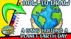 How to Draw a HAND HOLDING A PLANET EARTH Easy Step by Step