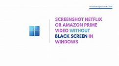 How to Screenshot Netflix or amazon prime video Without black screen in windows