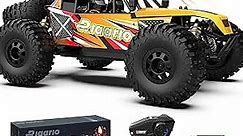 RIAARIO 1:12 RTR Brushless RC Desert Cars for Adults, Max 45MPH Fast RC Cars, Monster Truck with Independent ESC, 4X4 RC Truck for Boys, All Terrain Remote Control Car with Oil Filled Shocks(Yellow)