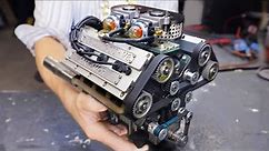 Miniature V8 Engine Runs like the Real Thing - (78cc DOHC 6HP)