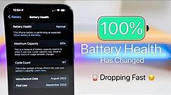100% Battery Health Has Changed - Dropping Fast