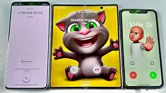 Incoming Calls Three Phones Samsung Galaxy Fold vs Redmi Note 15 PRO VS IPhone XR