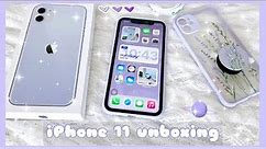 2021 Unboxing Purple iPhone 11 📦🍎 | Setup + Accessories 🌻💜