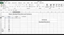 Calculate Mean, Variance, Standard Deviation in Excel | Statistics