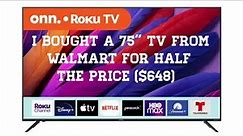 I bought a cheap 75” TV ($648) from Walmart with decent quality !