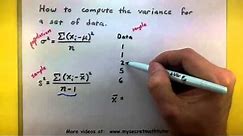 Statistics - Find the variance