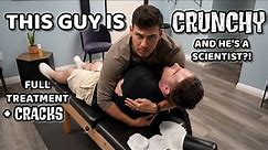 THIS SCIENTIST CRACKS SUPER LOUD…AND HE HAS TENSION! Full Chiropractic Treatment with Dr. Tyler