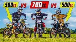 700cc 2 Stroke vs 500cc Dirt Bikes | DRAG RACE!