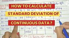 How to Calculate Standard Deviation of Continuous Data ? | Grouped Data Direct Method
