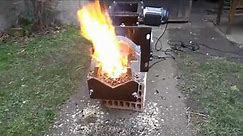 Pellet burner testing coal pellet, test gorionika na pelet od uglja