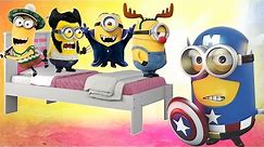 Five Little Minions Jumping on the Bed | 5 Little Monkeys Jumping on the bed Nursery Rhymes Minions