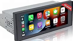 Single Din Touchscreen Car Stereo CarPlay Wireless Android Auto, 6.9 Inch Radio Multimedia with GPS Navigation Hands Free Calling WiFi FM SWC USB, Bluetooth Car Audio Receiver