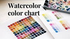 Watercolor color chart tutorial - create 169 different paint colors