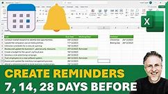 How to Create Reminders in Excel | Due Date Reminder Formula | Conditionally Format Before Expired