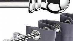 HOME COMPOSER Extra Long Curtain Rods, 1" Heavy Duty Outdoor Curtain Rods 120-inch to 170-inch, Adjustable Silver Curtain Rods for Patio, Sliding Glass Door, Living Room