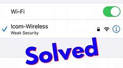 Fix iphone wifi weak security warning message ios 14