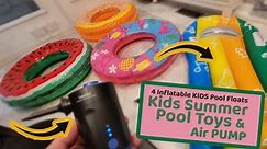 Cute Kids Summer Pool Floats and Air Pump for them