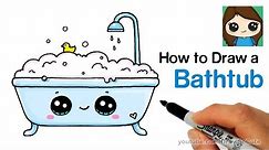 How to Draw a Bathtub Bubble Bath Easy and Cute