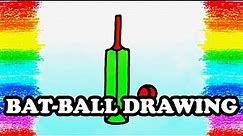 How to draw a Cricket Bat and Ball | Bat ball drawing step by step | Easy drawings for beginners