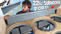 Making a 22hz Subwoofer PORT w/ Adjustable Tuning for BEST BASS! Custom LOUD N' LOW Car Audio Ports!