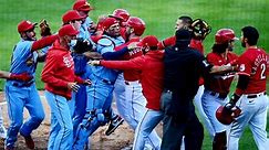 Benches Clear And Multiple Fights Break Out Between Reds And Cardinals After Nick Castellanos Angered Yadier Molina