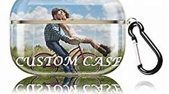 Custom AirPods Pro Case, Custom AirPod Case with Your Photo/Text, PC Hard Airpod Case with Chain, Personalized Gift Double-Side HD Print Cute Airpods Cover