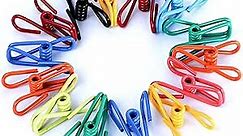 Riveda 30 Pack Assorted Chip Bag Clips Utility - PVC 2 Inch Coated Colorful Sealer for Sealing Food - Paper Holder, Clothesline Clip for Laundry Hanging, Kitchen Bags, Multipurpose Clothes Pins