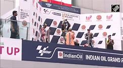 UP CM Yogi, Union Minister Hardeep Puri hand over trophy to winners of MotoGP Grand Prix 2023