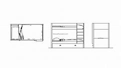 Bunk Bed - Free CAD Drawings