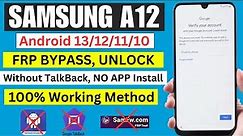 Samsung A12 FRP Bypass Without Talkback | Latest method