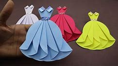 How to Make a Paper Dress with Your Own Hands | DIY Origami Paper Dress | Simple Paper Crafts