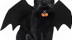 PetLoft Cat Costume Bat Wings, Cat Halloween Costume with 2 Pumpkin Bells Adjustable for Cat and Small Dog, L