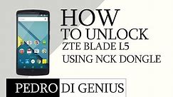 How to unlock zte blade L5 using nck dongle