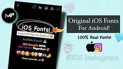 iOS Fonts+iOS Emojis On Android Instagram | Real iOS Fonts On Android!
