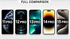 iPhone 11 Pro Vs 12 Pro Vs 13 Pro Vs 14 Pro Vs 15 Pro Specs Review in 2023
