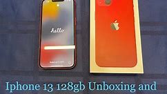 Iphone 13 unboxing + setup - (product) RED /128gb