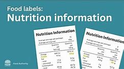 Food labels: Nutrition information