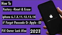 How To Factory Reset Iphone 11.12.13.14 iF Forgot Passcode Erase iphone & fix Activation Lock 2023