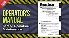 Operator's Manual: Poulan Pro P3816 Chain Saw 966557801 (115327926-2010)