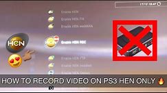 HOW TO RECORD VIDEO ON PS3 HEN ONLY 😍🔥